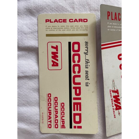 Vintage TWA Place Cards Occupied Airline Memorabilia - Picture 3 of 10